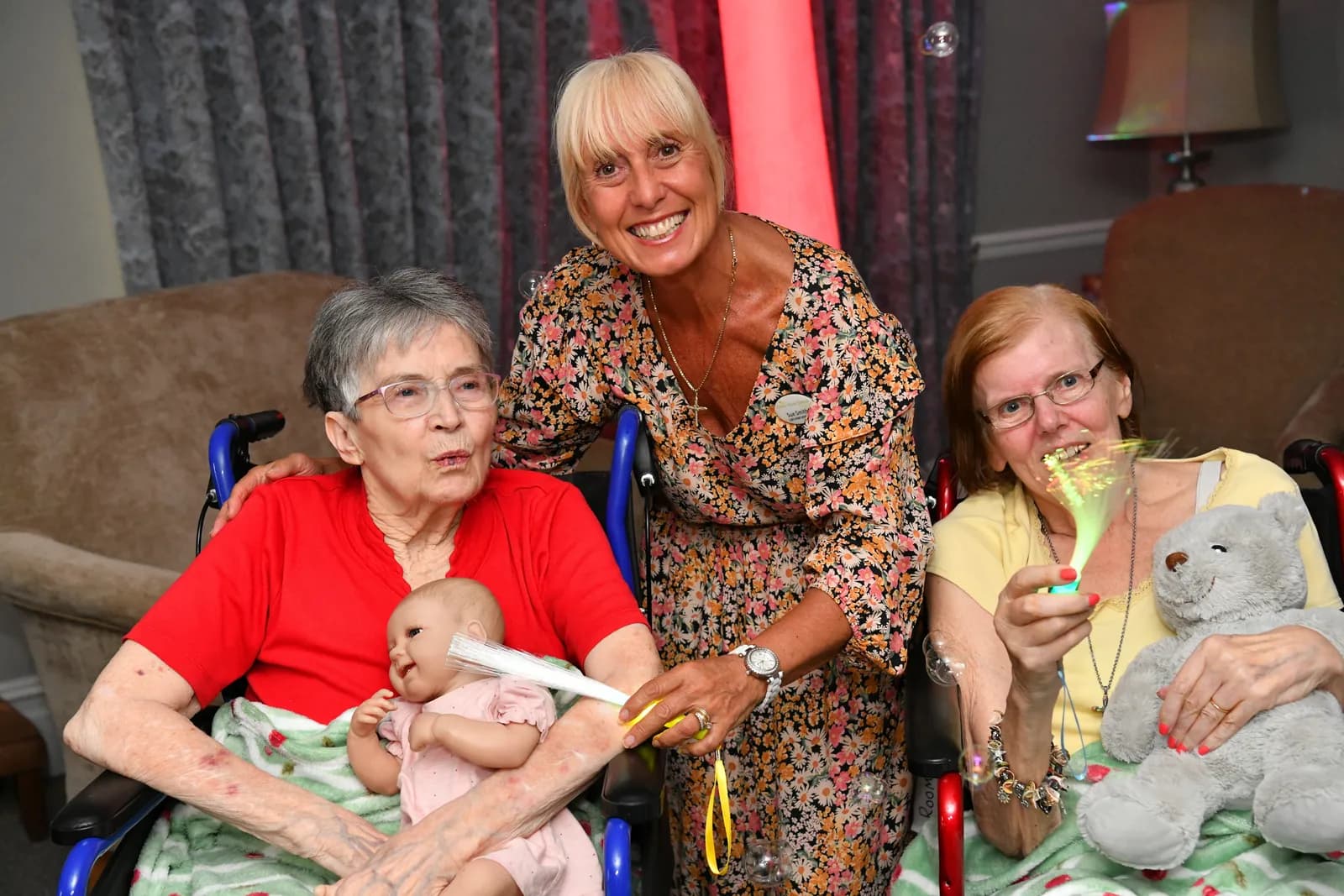 Cherry Wood Grange manager Sue with residents Sheila and Marian
